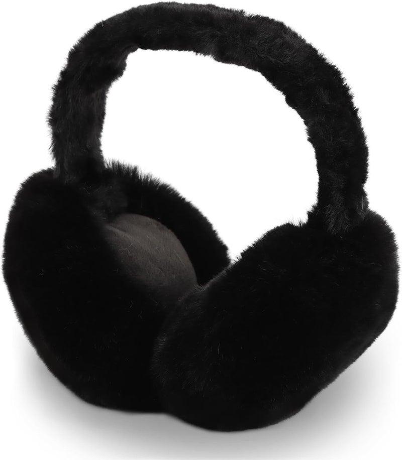 Ranjaner Winter Ear Muffs Women, Faux Fur Winter Girls Fuzzy Earmuffs, Foldable Fluffy Ear Covers, Outdoor Warm Ear Covers - Image 1